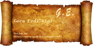 Gere Ezékiel névjegykártya